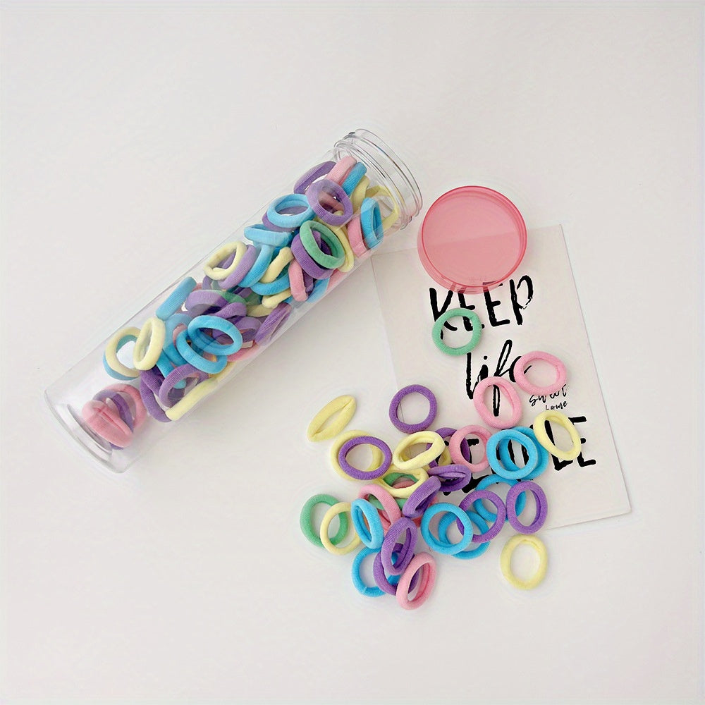 100pcs Rainbow Rubber Band Hair Accessories for Girls