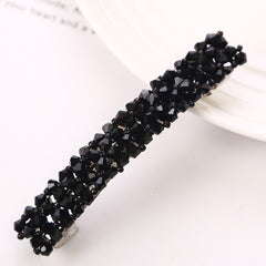 Sparkly Rhinestone Flower Hair Barrette French Style Hair Clip