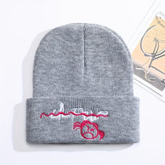 Cartoon Embroidery Knitted Hat Warm Pullover Hip Hop Cold H
