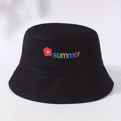 Summer Flower Print Bucket Hat Lightweight Casual Fisherman Cap