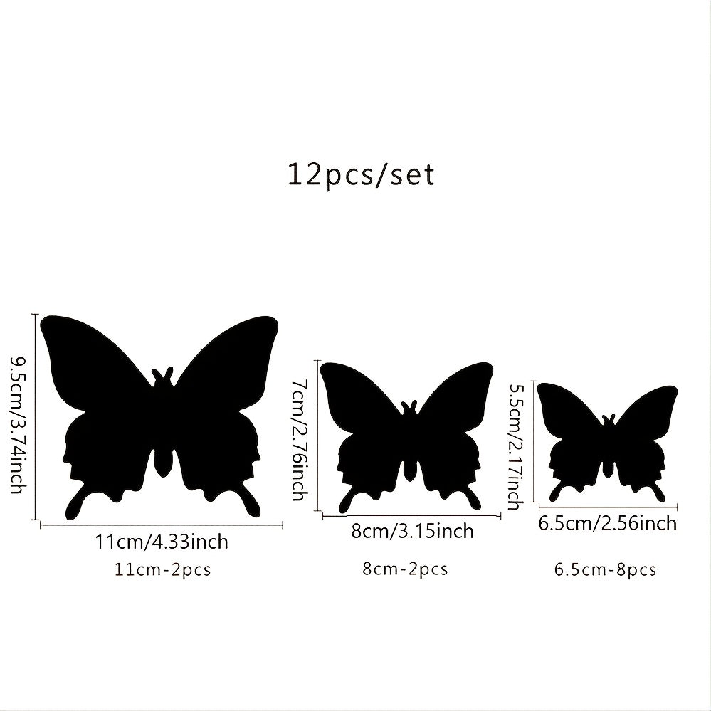 12pcs 3D Mirror Butterfly Wall Stickers Home Room Decor