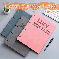 Personalized PU Leather Binder with Custom Engraved Name