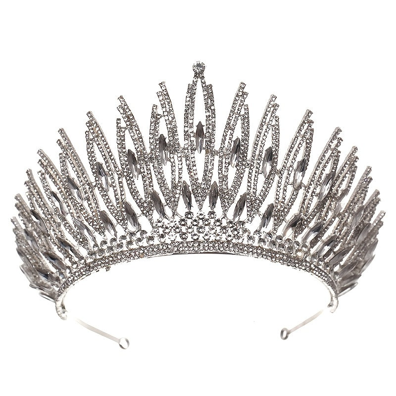 Gothic Wedding Crown Silver Bridal Crown Crystal Birthday Party Crown