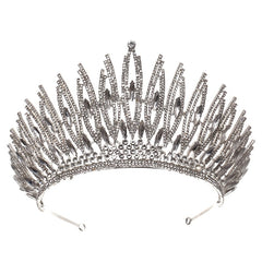 Gothic Wedding Crown Silver Bridal Crown Crystal Birthday Party Crown