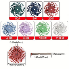 1 Inch Bristle Disc Kit 32pcs, Rotary Tools Detail Abrasive Wheel