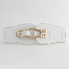 Vintage Elastic Wide Belt Metal Buckle Waist Belt For Dresses