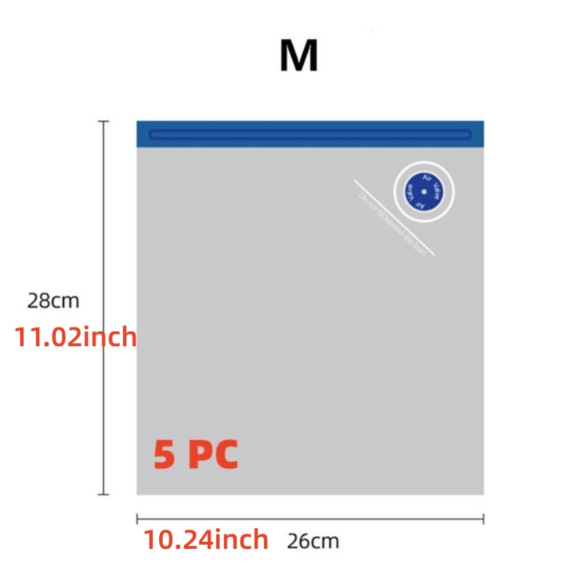 5pcs Vacuum Sealing Bags for Fresh Keeping and Air Extraction