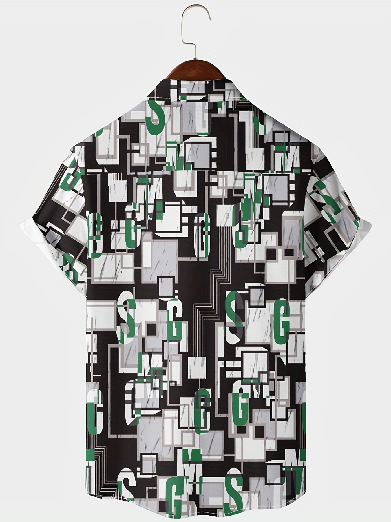 Men's Geometric Pattern Camp Collar Hawaiian Shirt