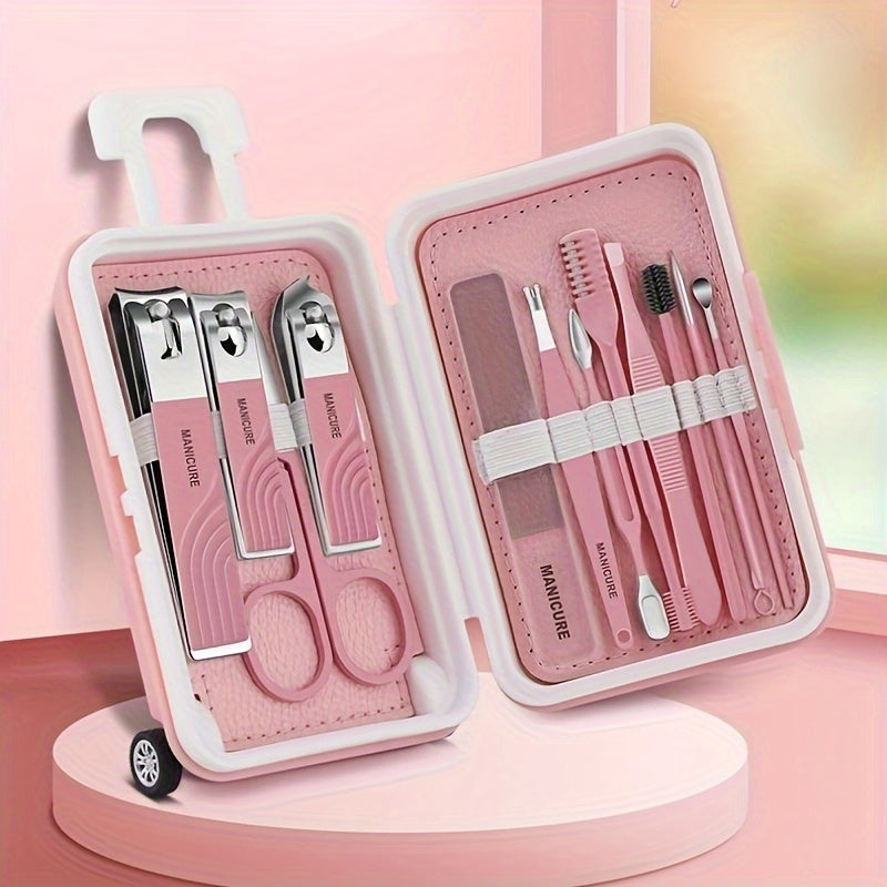 12pcs Nail Clipper Set With Case Manicure Tool For Travel Nail Cutter