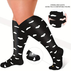4 Pairs Plus Size Knee High Copper Compression Socks for Women & Men