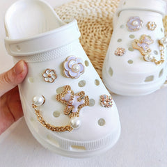 Purple Teddy Bear Shoe Decoration Set