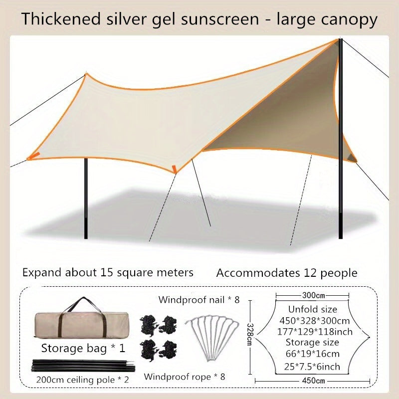 Thickened Canopy Tent Waterproof Sunshade Portable Butterfly Shape Camping