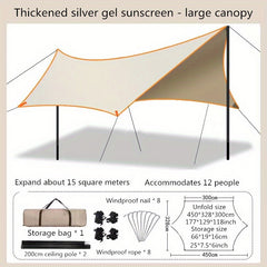 Thickened Canopy Tent Waterproof Sunshade Portable Butterfly Shape Camping