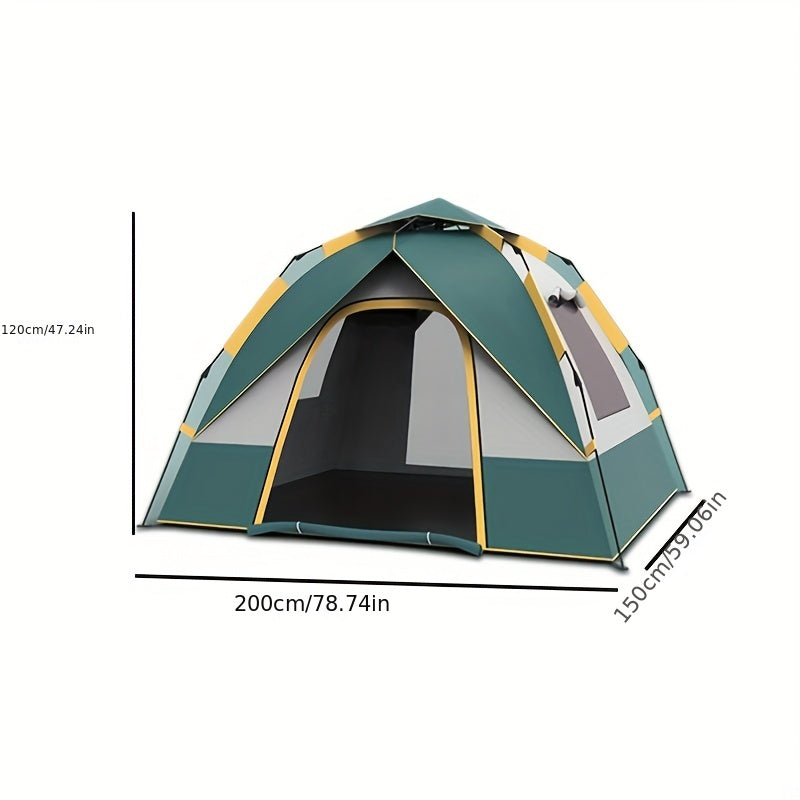 Quick Opening Tent for Camping Travel - Two Doors, Two Windows