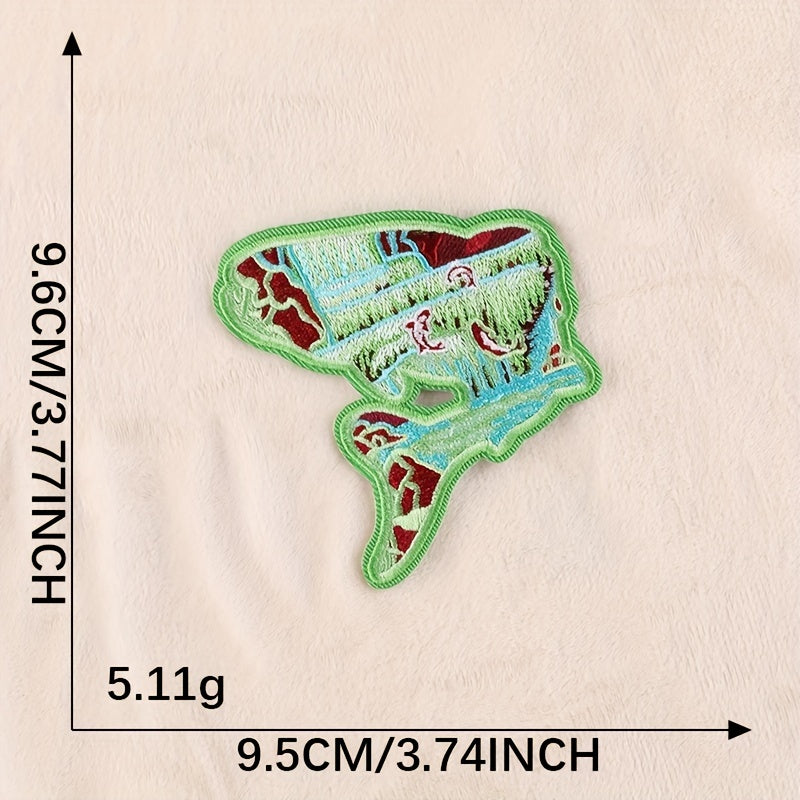 2pcs Boys Tiger Dolphin Embroidery DIY Patch for Clothes Backpack Hat