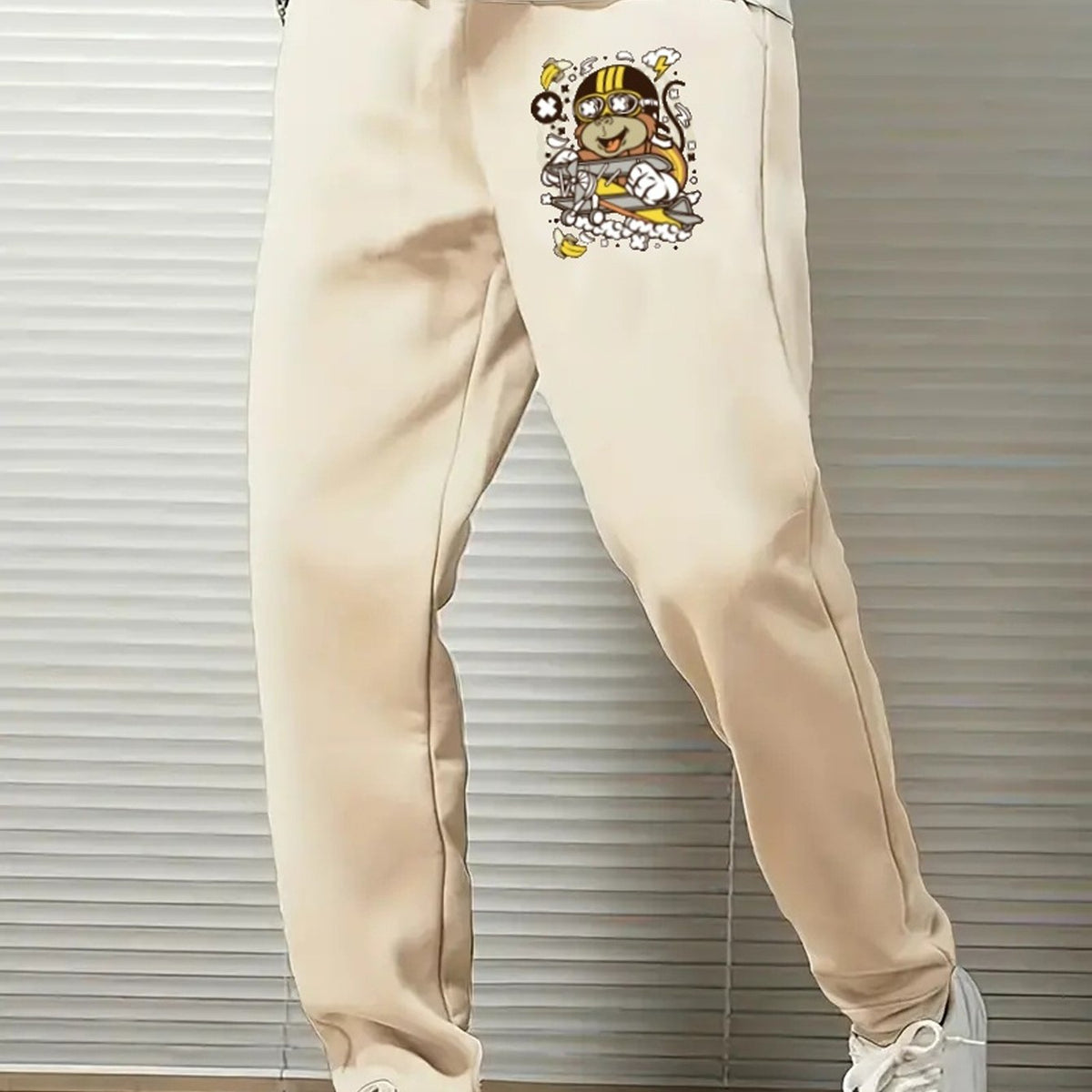Men's Monkey Comfy Drawstring Joggers Loose Fit Pants