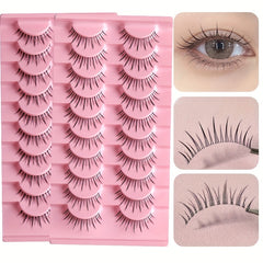 10 Pairs Cat Eye Lashes w/ Transparent Stems