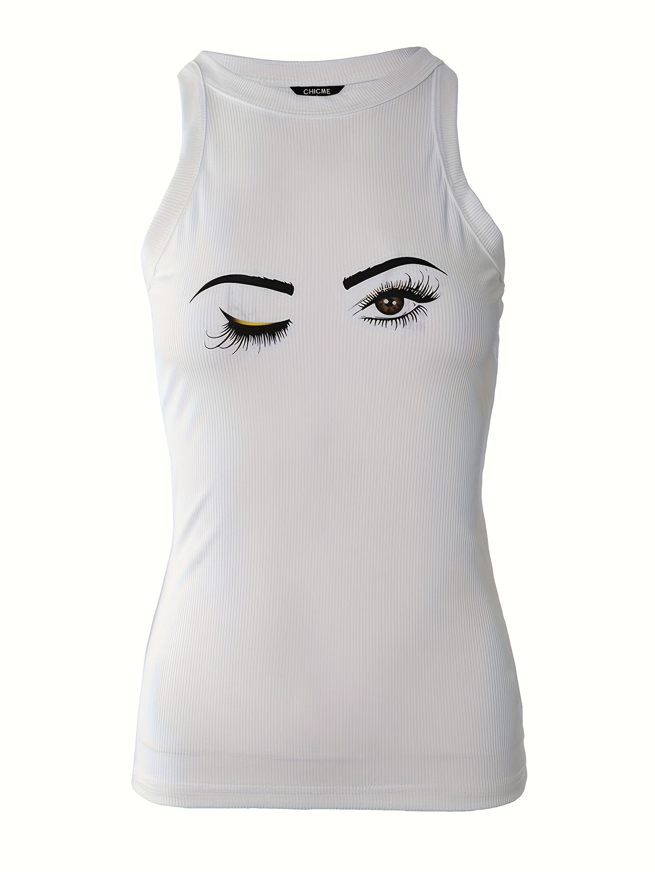 Eye Print Lashes Graphic Tank Top Women's Tunic Cami