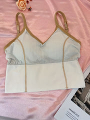 4pcs Colorblock Wireless Push Up Bra Women's Lingerie & Underwear