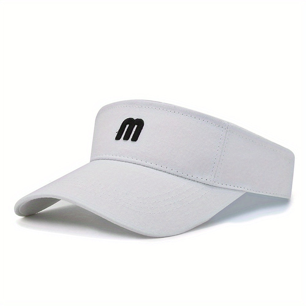 3D M Embroidery Visor Hat Solid Casual Sunshade UV Protection Sun Hat