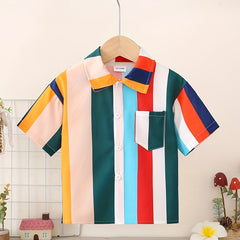 Boy's Short Sleeve Stripe Shirt