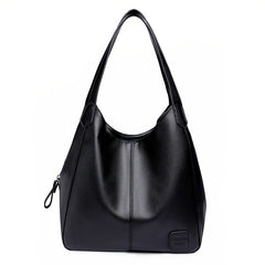 Stylish Faux Leather Tote Shoulder Bag with Zipper