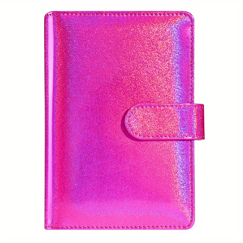 A6 Binder Glitter PU Leather Notebook with Magnetic Closure