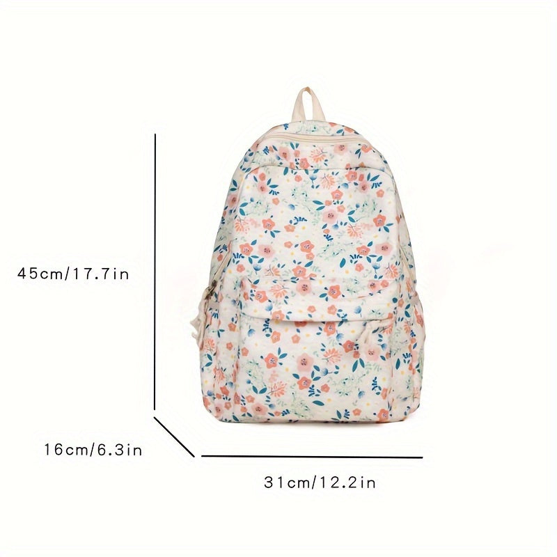 Floral Corduroy Backpack Stylish Laptop Bag for College & Work