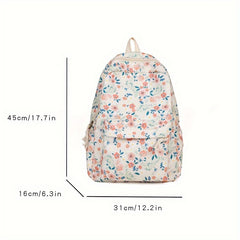 Floral Corduroy Backpack Stylish Laptop Bag for College & Work