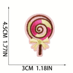 14pcs Lollipop Iron On Patches For Men Sew On Embroidered Applique Repair