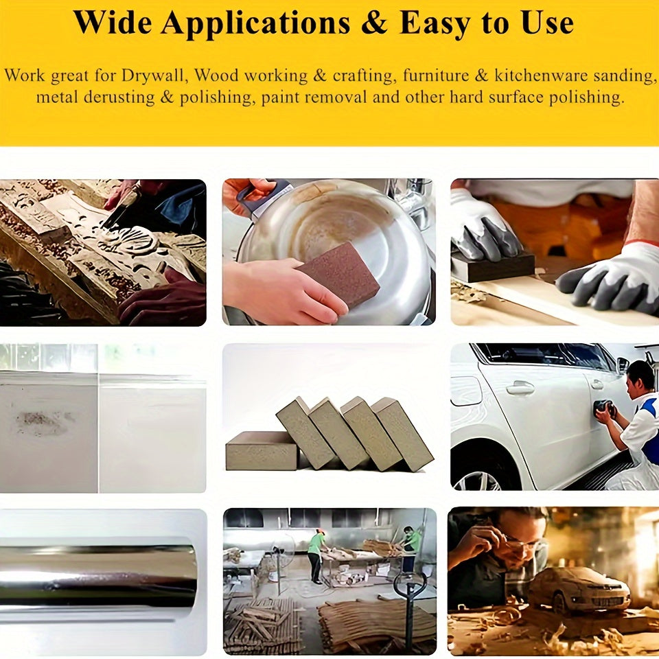 3pcs Sandpaper Sponge Set for Dry Wall Wood Metal Cleaning