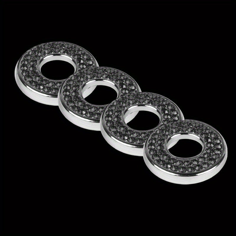 4pcs Car Door Bolts Glitter Diamond Decoration Trims for C Class GLC260
