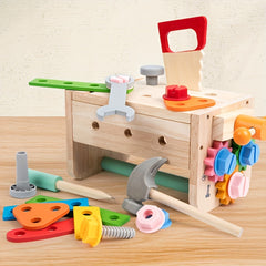 Portable Tool Box for Kids with Building Blocks Toy