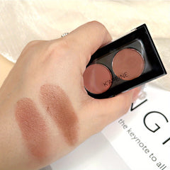 2-Color Eyeshadow Palette Matte Shimmer Pink Portable