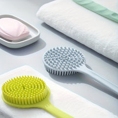 Long Handle Silicone Nylon Back Scrubber Shower Bath Body Brush BPA