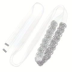 Miallo Rhinestone Bridal Sash Handcrafted Satjsonin Ribbon Wedding Dress Belt