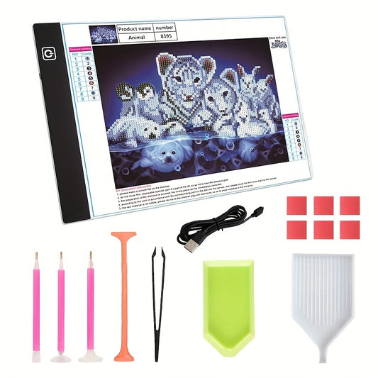 USB LED Light Pad for Diamond Painting Kits with Tools