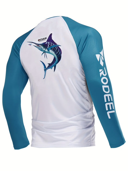 Men's UPF 50 Sun Protection Raglan Shirt for Fishing & Hiking