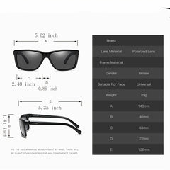 Men Polarized Square Sunglasses Retro Summer Shades