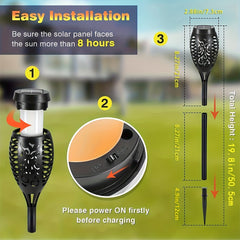 Solar Outdoor Halloween Torch Lights with Flickering Flame Effect