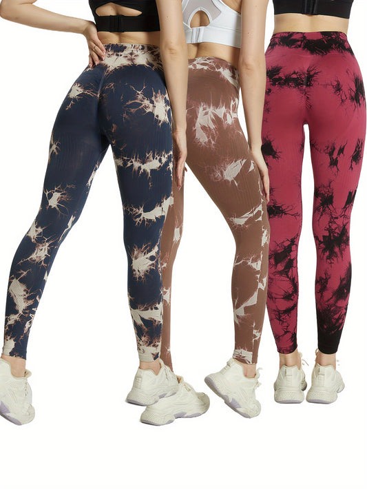Tie Dye Slim Fit High Waist Yoga Pants Gym Leggings