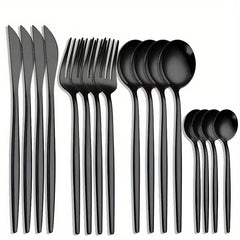 16pcs Stainless Steel Portuguese Tableware Set for 4 Servings