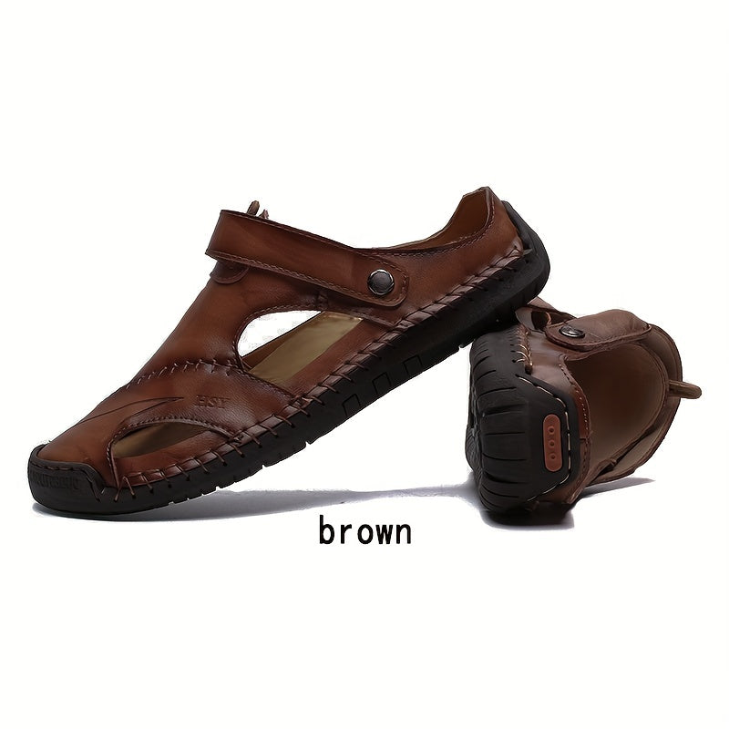 Men's Leather Sandals Retro Breathable Slippers
