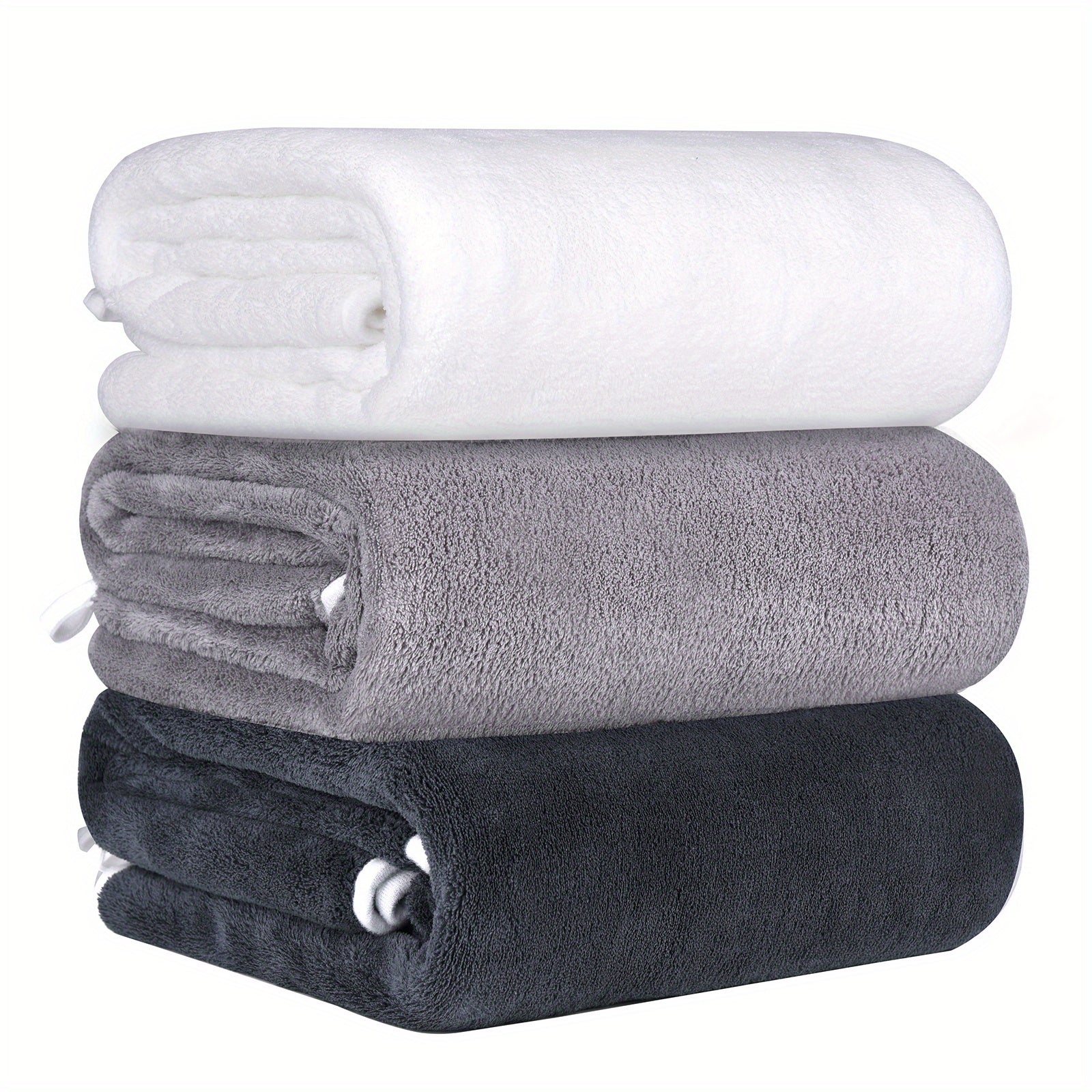 3pcs Quick Drying Microfiber Bath Towels - Absorbent & Multipurpose