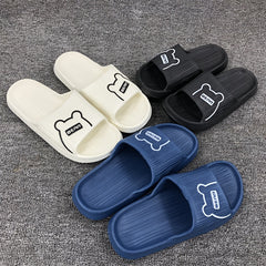 Men's Cartoon Bear Cloud Slides Pillow Slippers Lightweight Non Slip Shoes