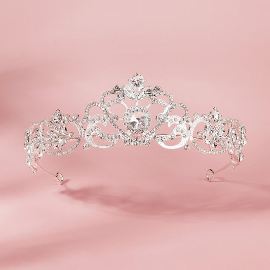 Baroque Rhinestone Tiara Crown for Bridal Princess Women