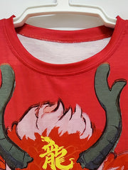 Dragon Print T shirt Men's Street Style Round Neck Tee Shirt For Summer