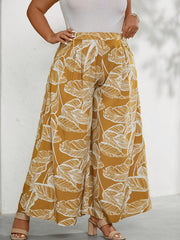  Tropical Print High Rise Wide Leg Trousers