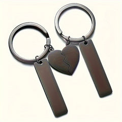 Heart Shaped Puzzle Stainless Steel Keychains