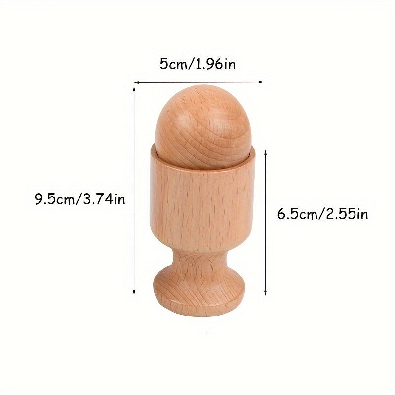Wooden Egg Cup Ball Cube Tripletsy Toy Early Education Practice